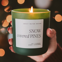 "Snow Covered Pines" 15 oz Soy Candle, Matte Jar