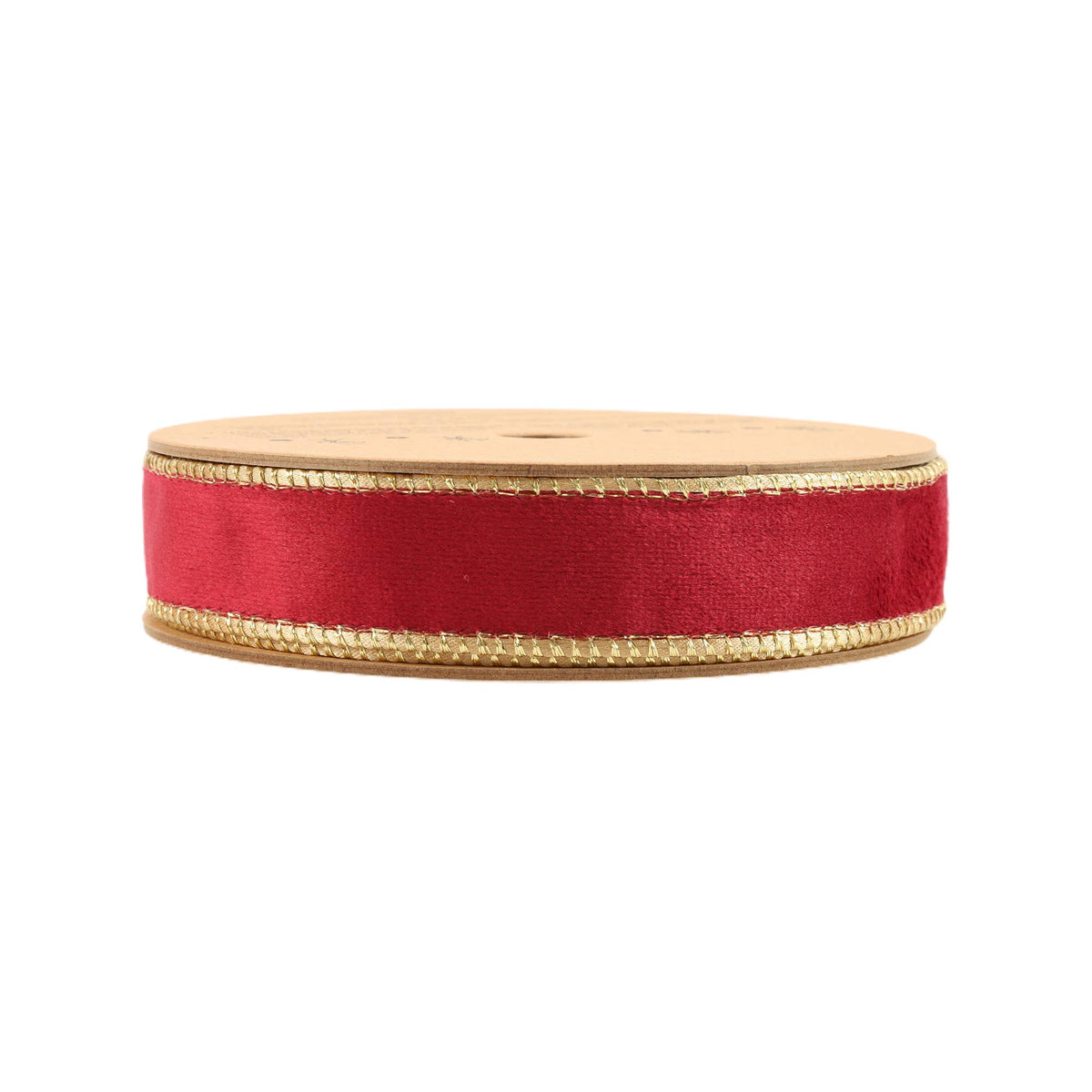 1" Reversible Classic Velvet Wired Ribbon | Burgundy/Gold | 10 Yard Roll