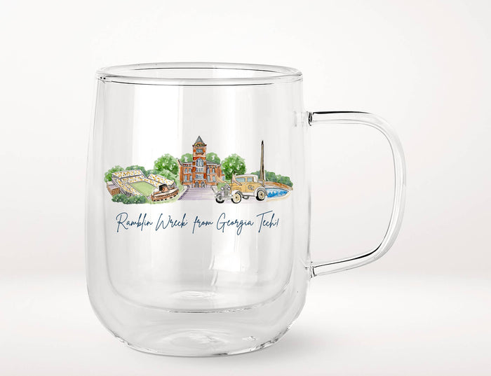 Georgia Tech Landmark Glass Mug