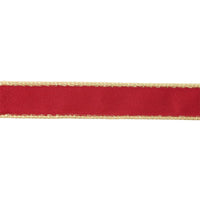1" Reversible Classic Velvet Wired Ribbon | Burgundy/Gold | 10 Yard Roll