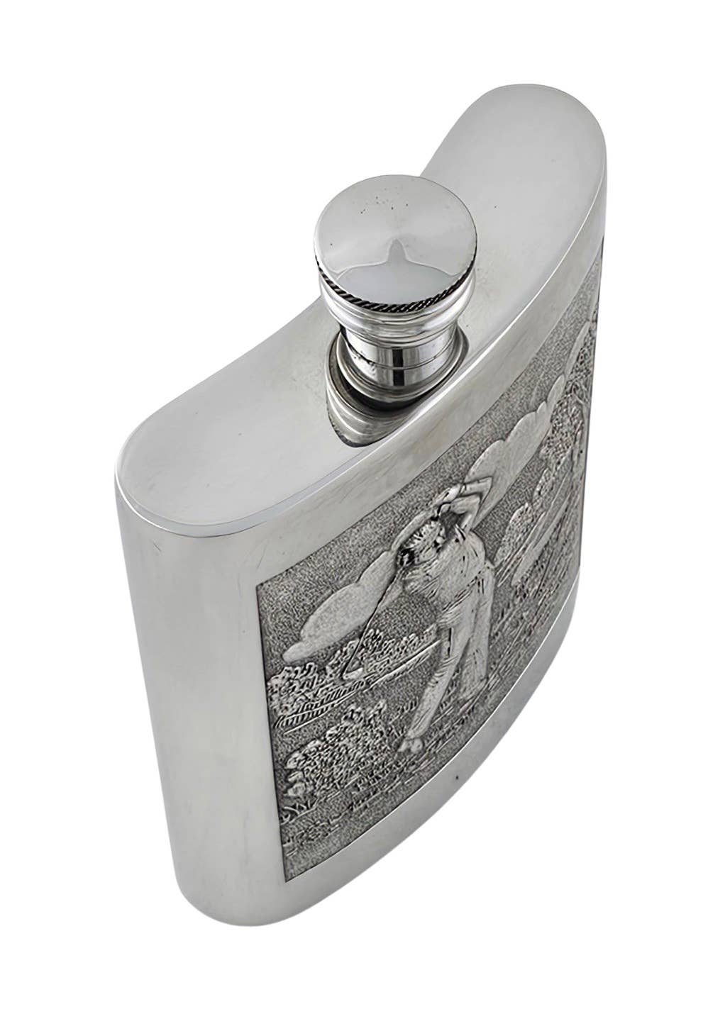 Flask - Golf Scene - Plain Back 6oz