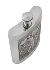 Flask - Golf Scene - Plain Back 6oz