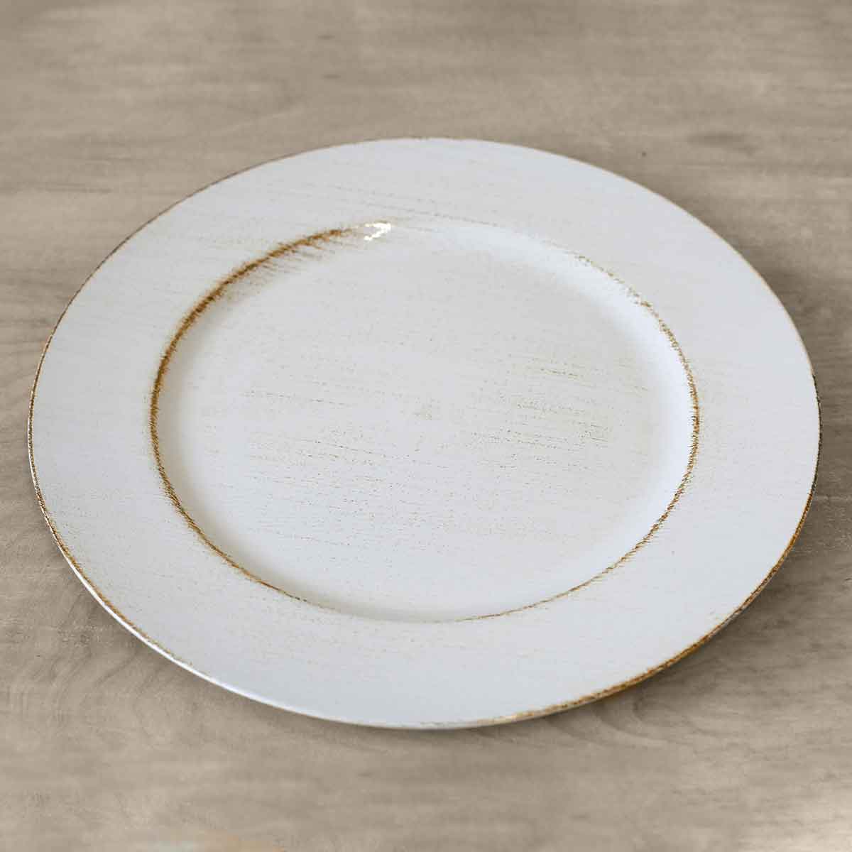 Woodland Charger   White Wash   13": White