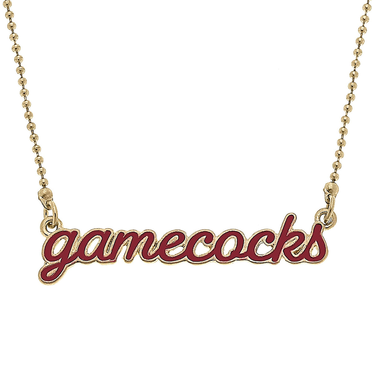 South Carolina Gamecocks Enamel Script Necklace