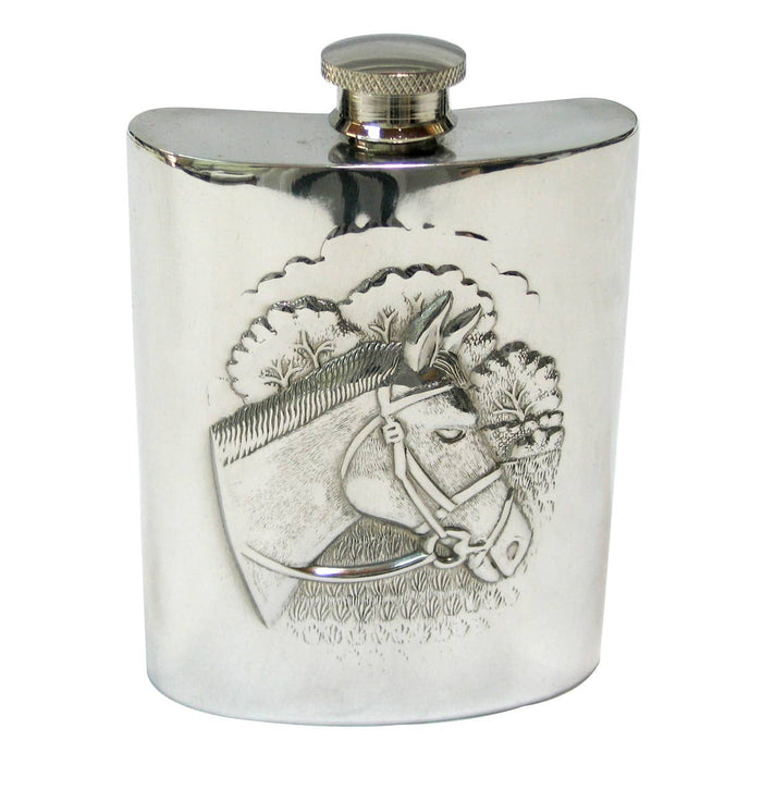 Flask - Horse Head - English Pewter 6 oz.