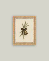 Bell with Pine Framed Antique Art