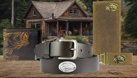 Bass Men's Brown Leather Concho Belt