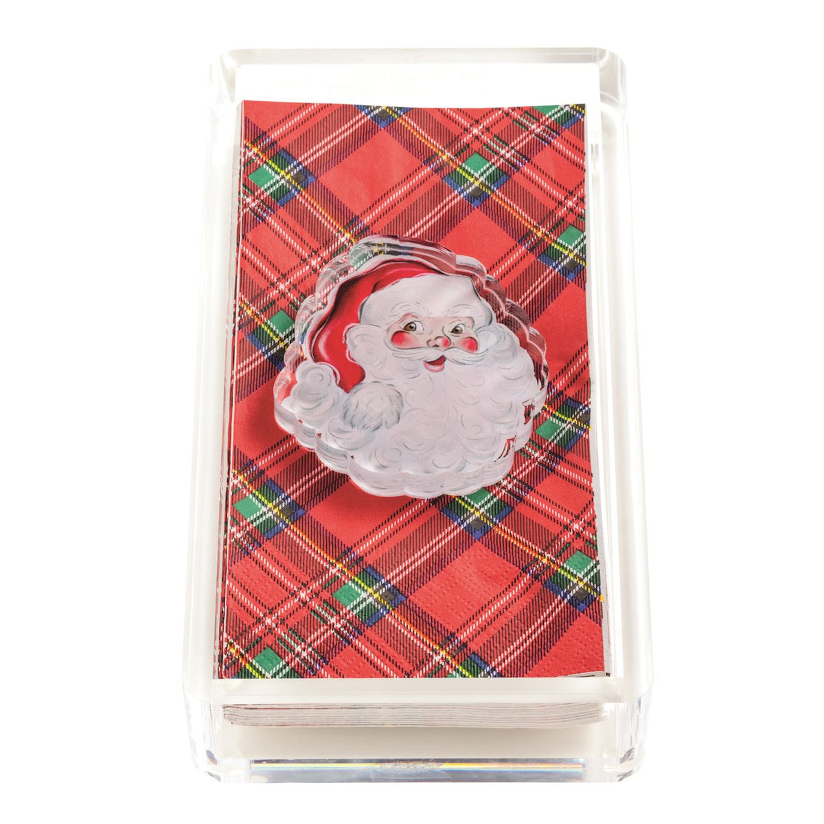 Santa Tartan Guest Towel & Caddy Set