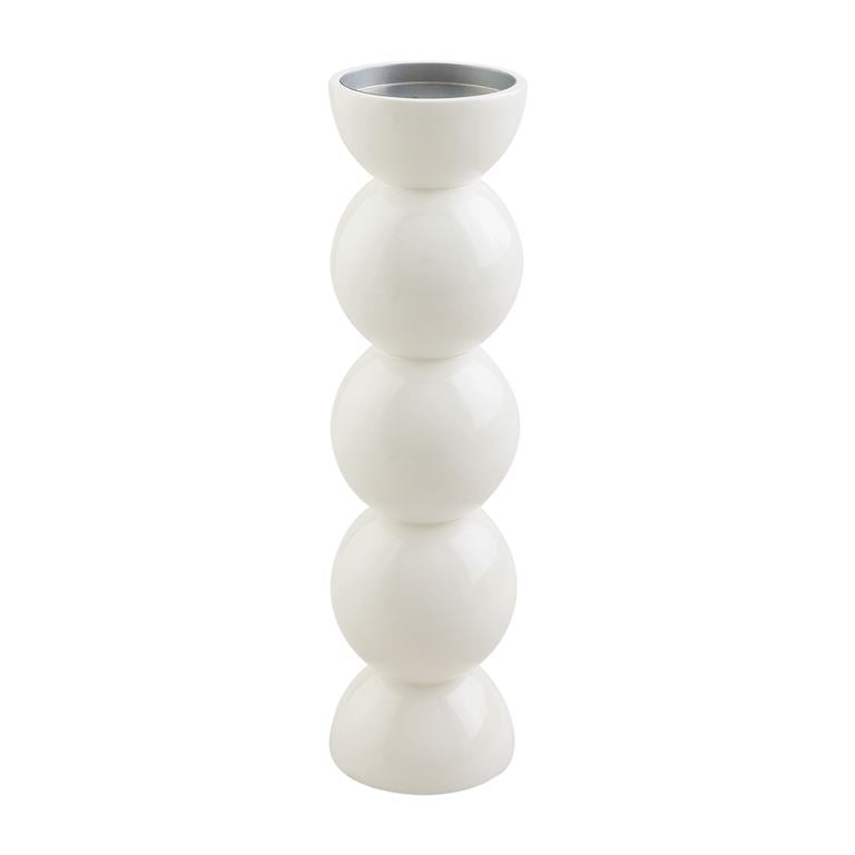 White Lacquer Candlestick