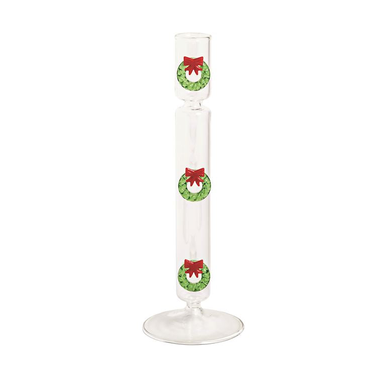 Wreath Glass Icon Candlestick