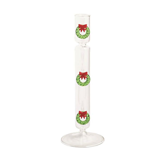 Wreath Glass Icon Candlestick