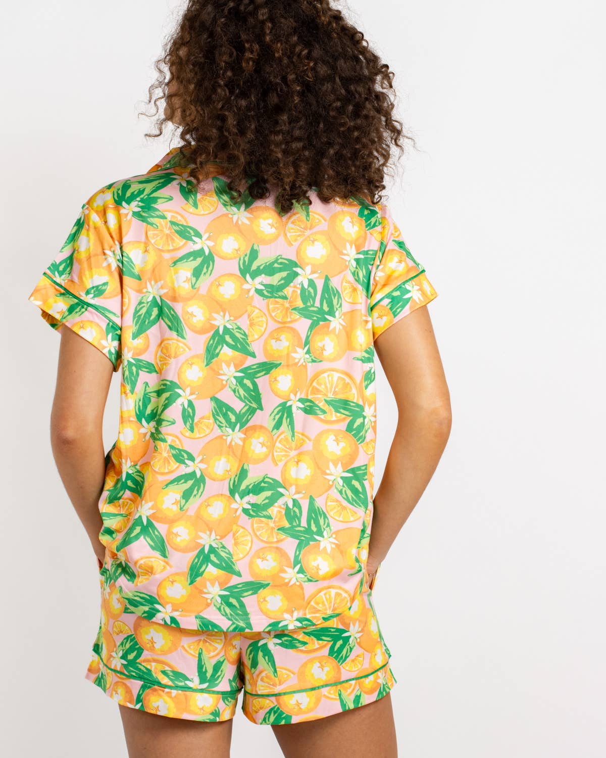 Orange Grove Shirt/Shorts Pajama Set