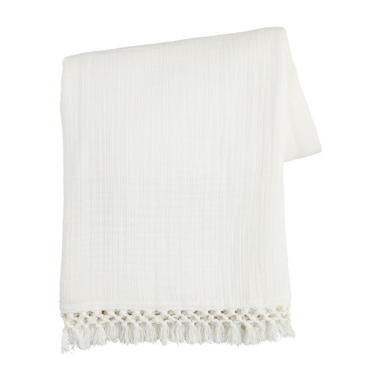 Macrame Muslin Throw