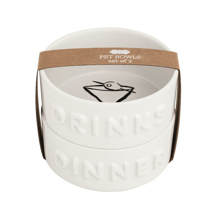 Ceramic Pet Bowls - Drinks/Dinner