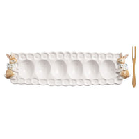 Stoneware Easter Deviled Egg Tray