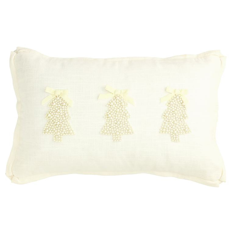 Tree White Christmas Pearl Pillow