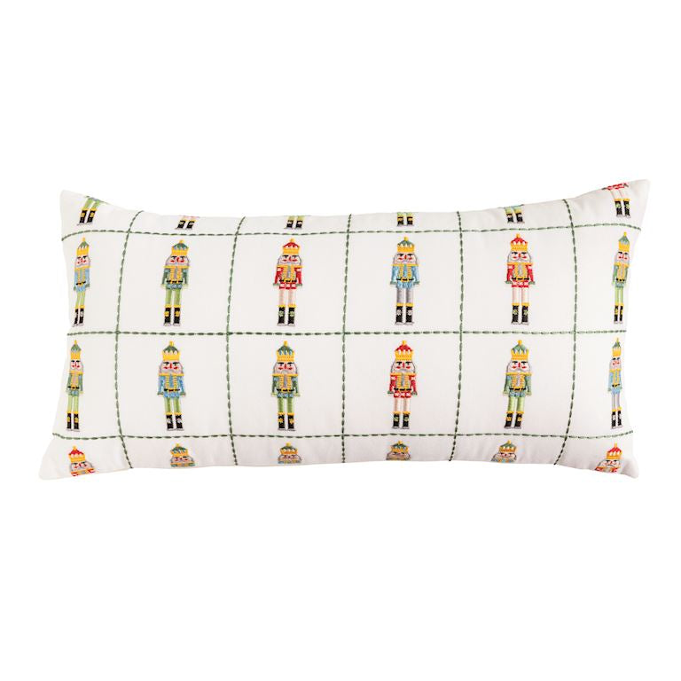 Embroidered Nutcracker Pillow