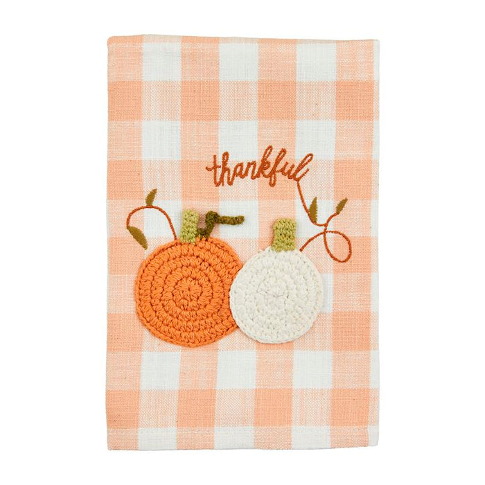 Thankful Crochet Pumpkin Towel