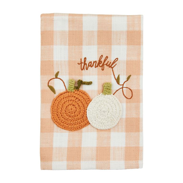 Thankful Crochet Pumpkin Towel