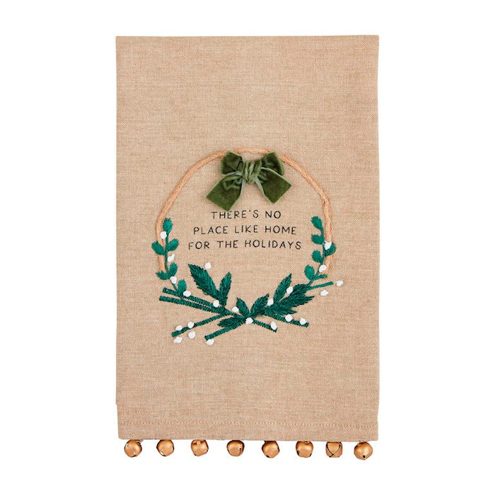 Wreath Embroidered Bell Towel