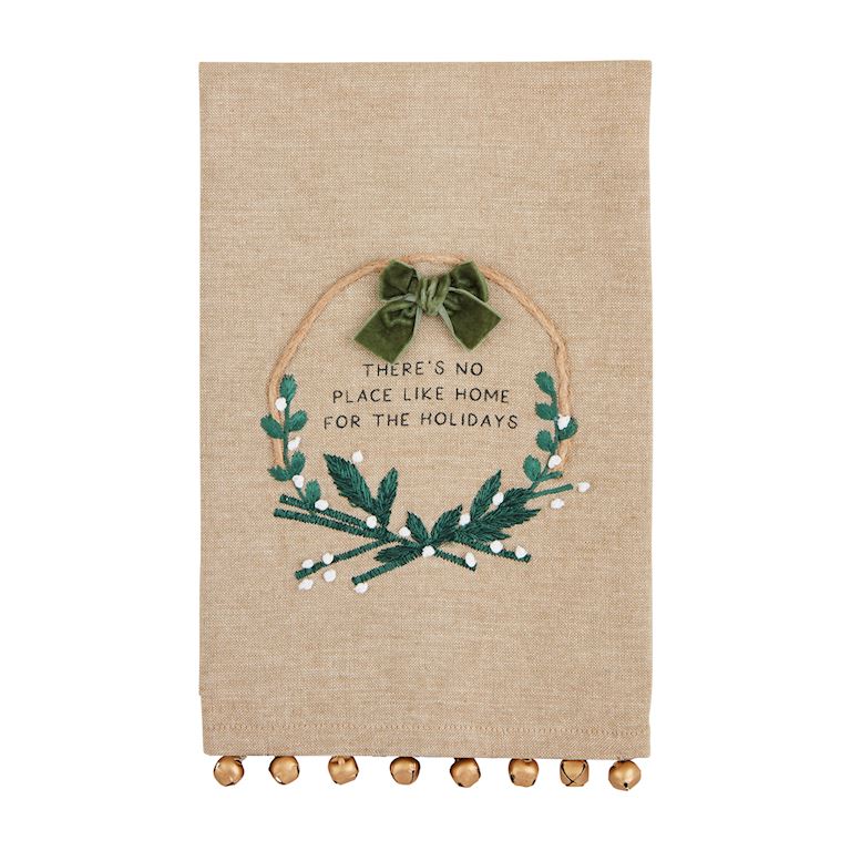 Wreath Embroidered Bell Towel