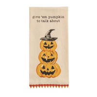 Halloween Printed Towels w/Candy Corn Trim