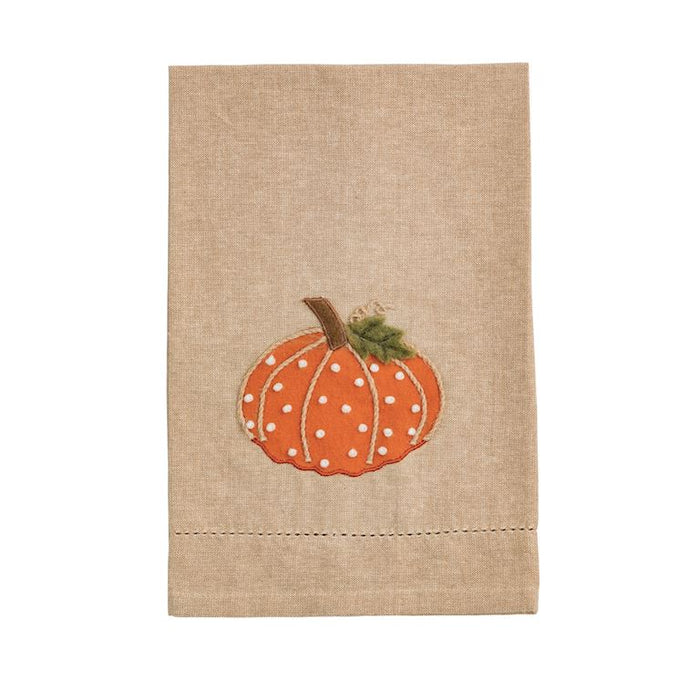 French Knot Towel - Orange Pumpkin