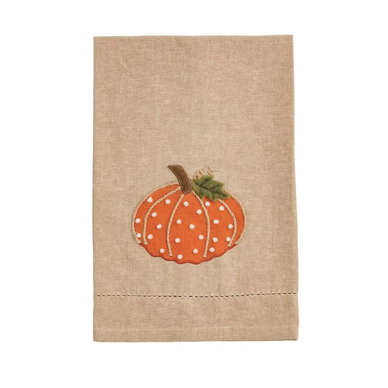 French Knot Towel - Orange Pumpkin