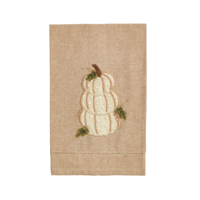 French Knot Towel - Stacked Pumpkins