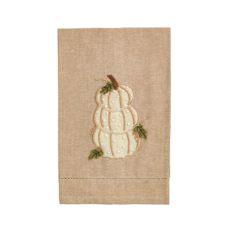 French Knot Towel - Stacked Pumpkins
