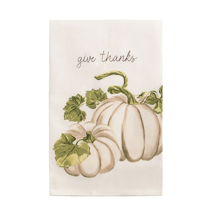 White Pumpkin "Give Thanks" Towel