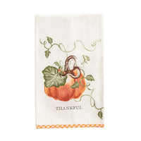 Gingham Hem Thanksgiving Towels - Thankful/Grateful/Gather