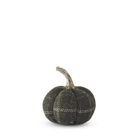 Green and Tan Plaid Fabric Pumpkin