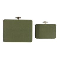 Green Decorative Box w/Acrylic & Gold Pull - Set of 2