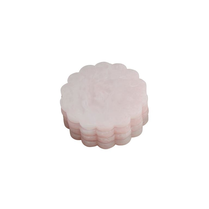 Pink Resin Scallop Coaster