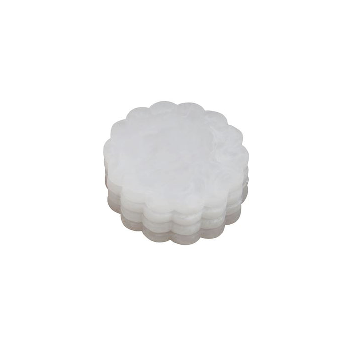 White Resin Scallop Coaster