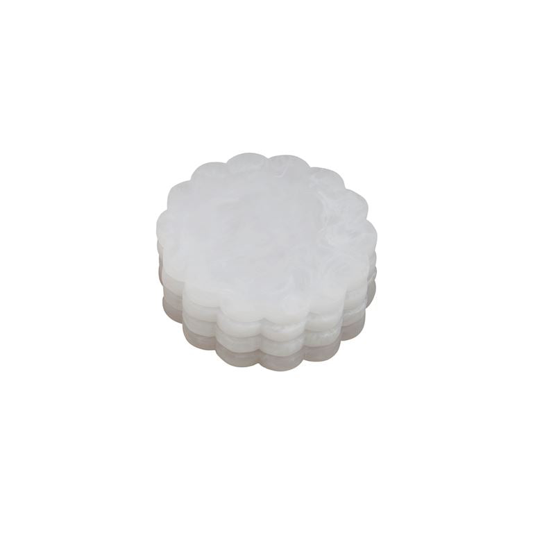 White Resin Scallop Coaster