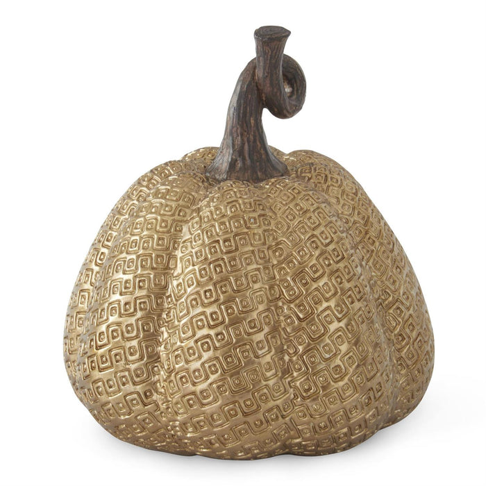 Gold Resin Maze Embossed Pumpkin