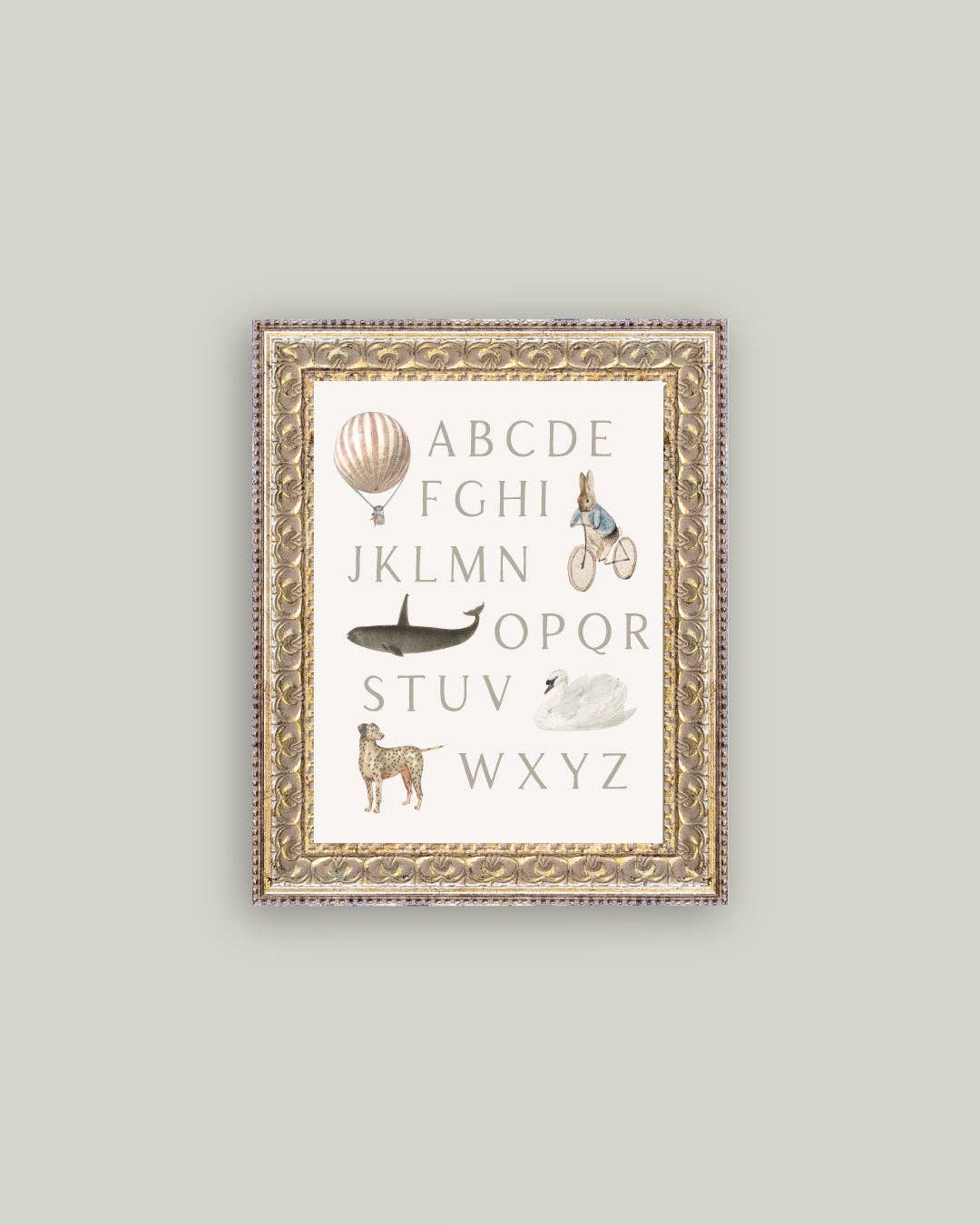 Alphabet with Vintage Art - 8x10