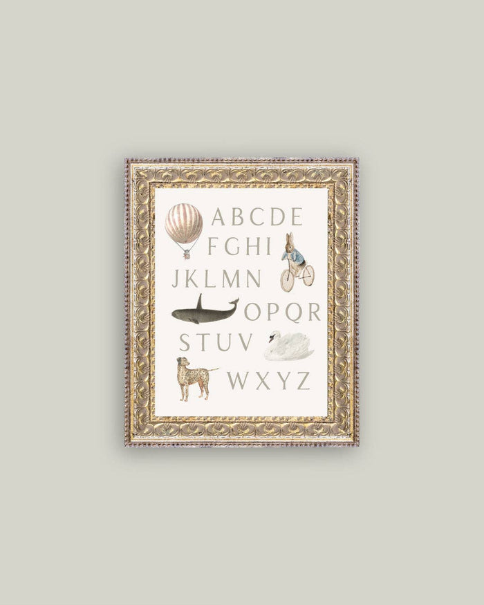 Alphabet with Vintage Art - 8x10