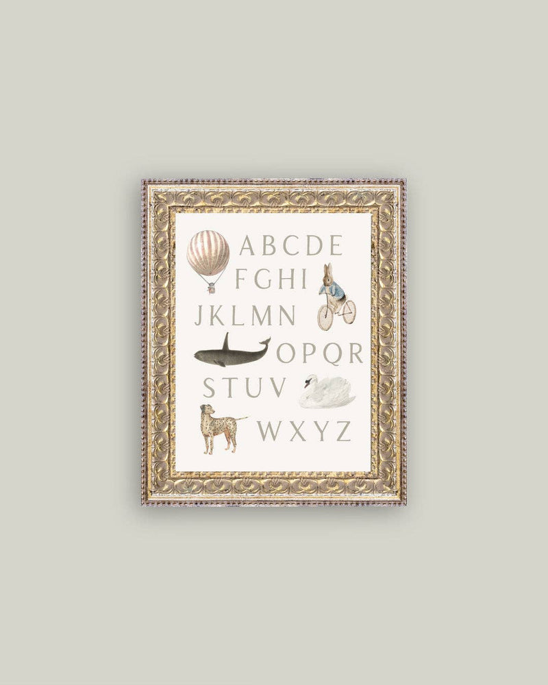 Alphabet with Vintage Art - 8x10