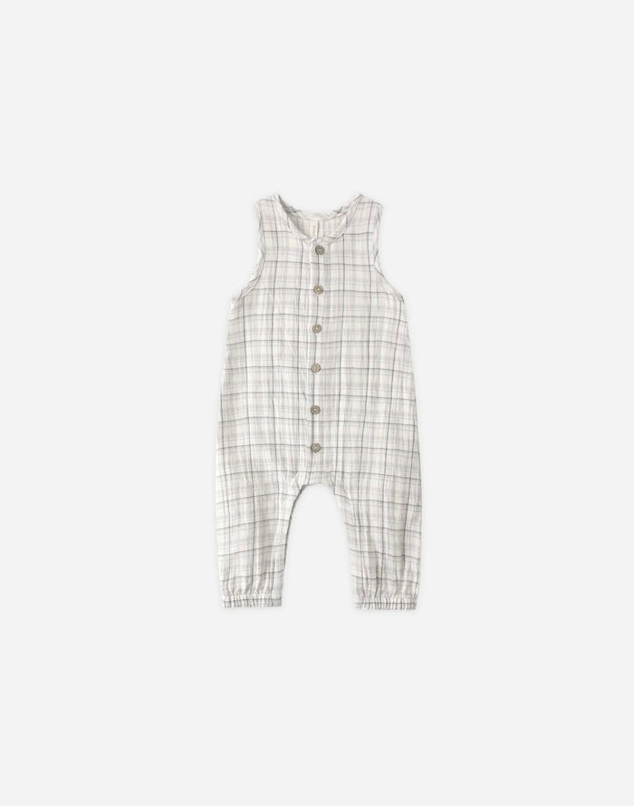 Woven Jumpsuit - Blue Plaid