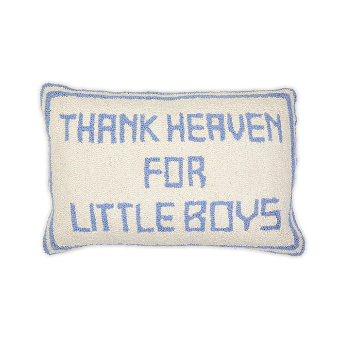 Thank Heaven for Little Boys Embroidered Pillow