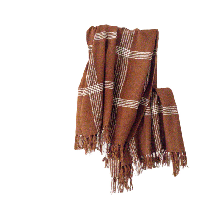 Cocoa and Cream Plaid Throw