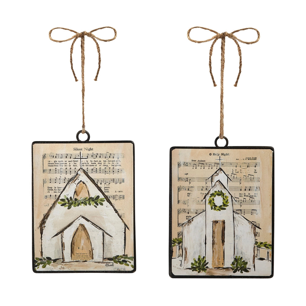 Music Sheet Church Rectangle Ornament - 6"