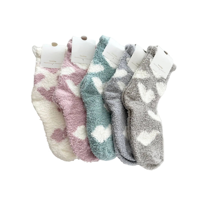 Fluffy Ruffle Heart Socks