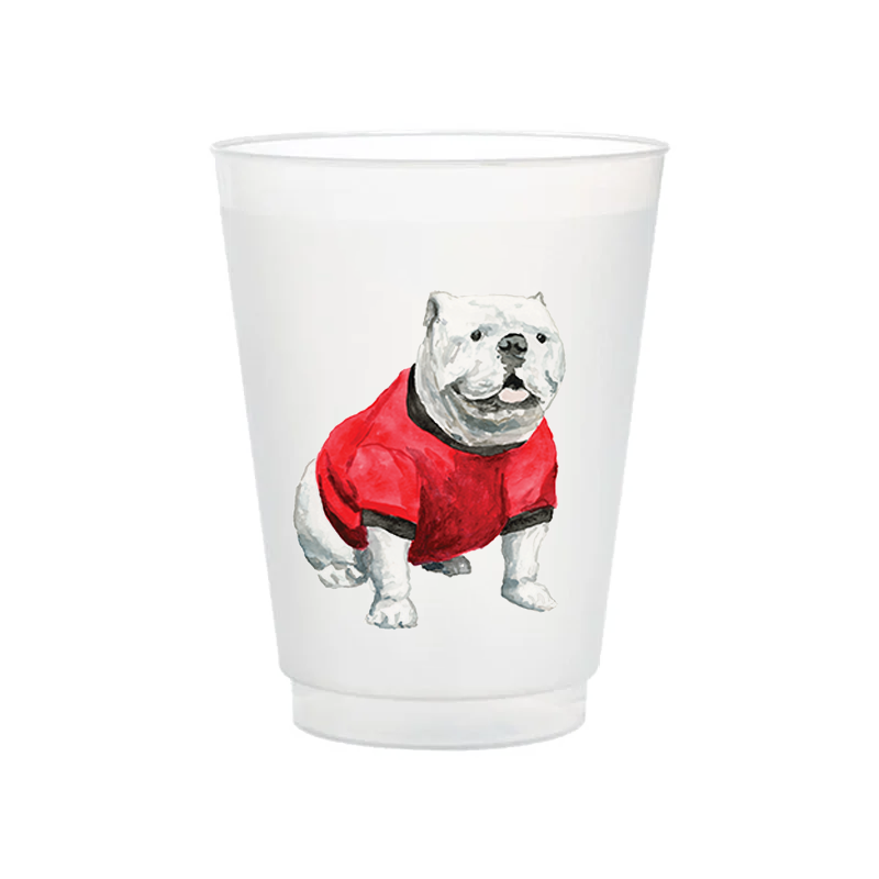 Bulldog Frosted Cups | Set of 6
