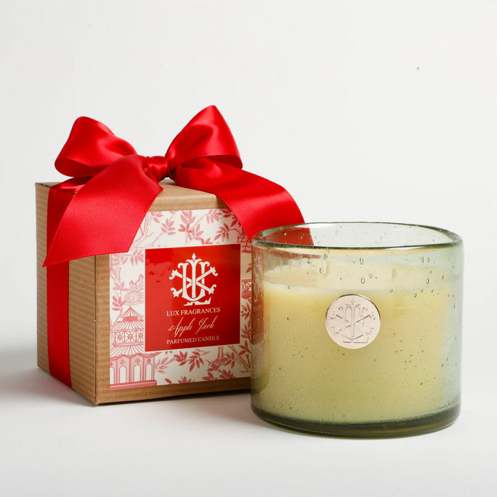 Boxed Green Glass Candle