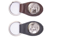 Georgia Bulldogs Oval Leather Key Fob.