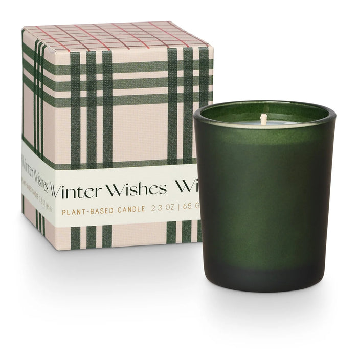 Balsam & Cedar Boxed Votive - Holiday Plaids